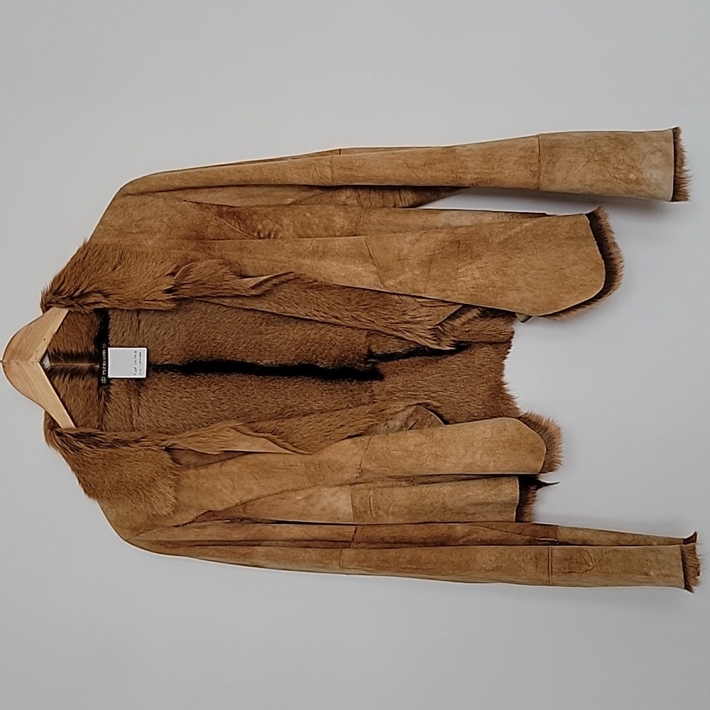 Vintage Plein Sud Brown Suede with Fur Jacket